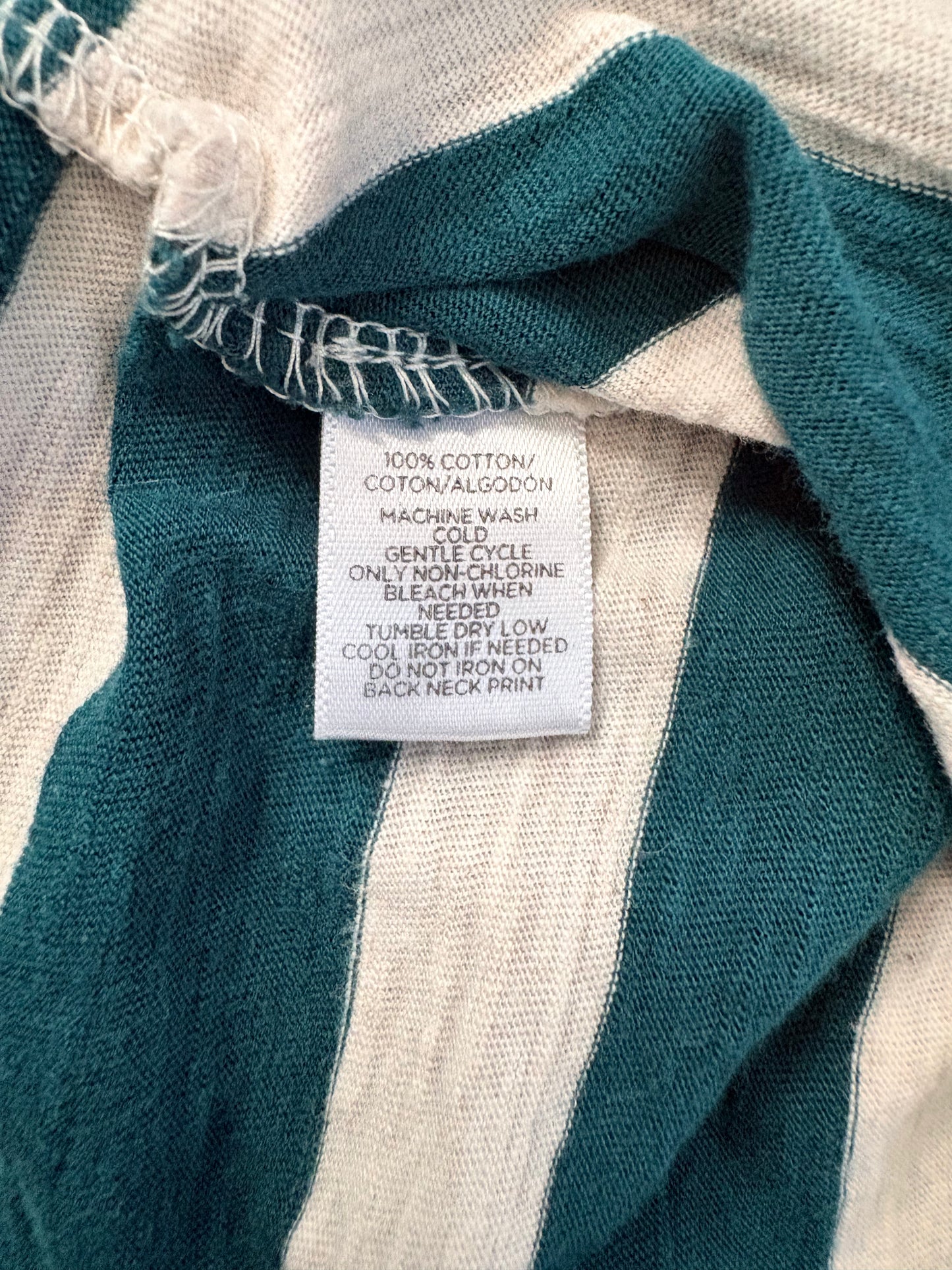 LOFT Women’s Teal and Grey Striped Long Sleeve Pull Over Sweater Size XS