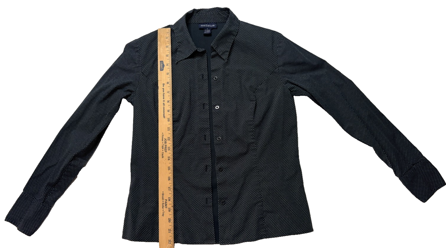 BEVERLY HILLS POLO CLUB Men's Navy Long Sleeve Button Down Shirt Size L