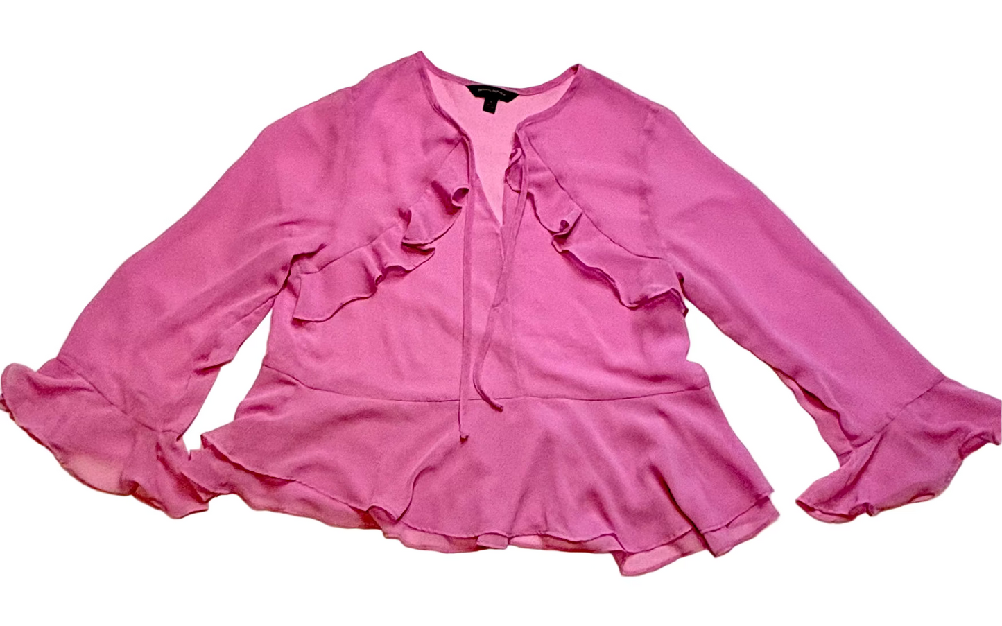 Banana Republic Ruffle Sheer-Ruffle Hem with Cuffs Blouse