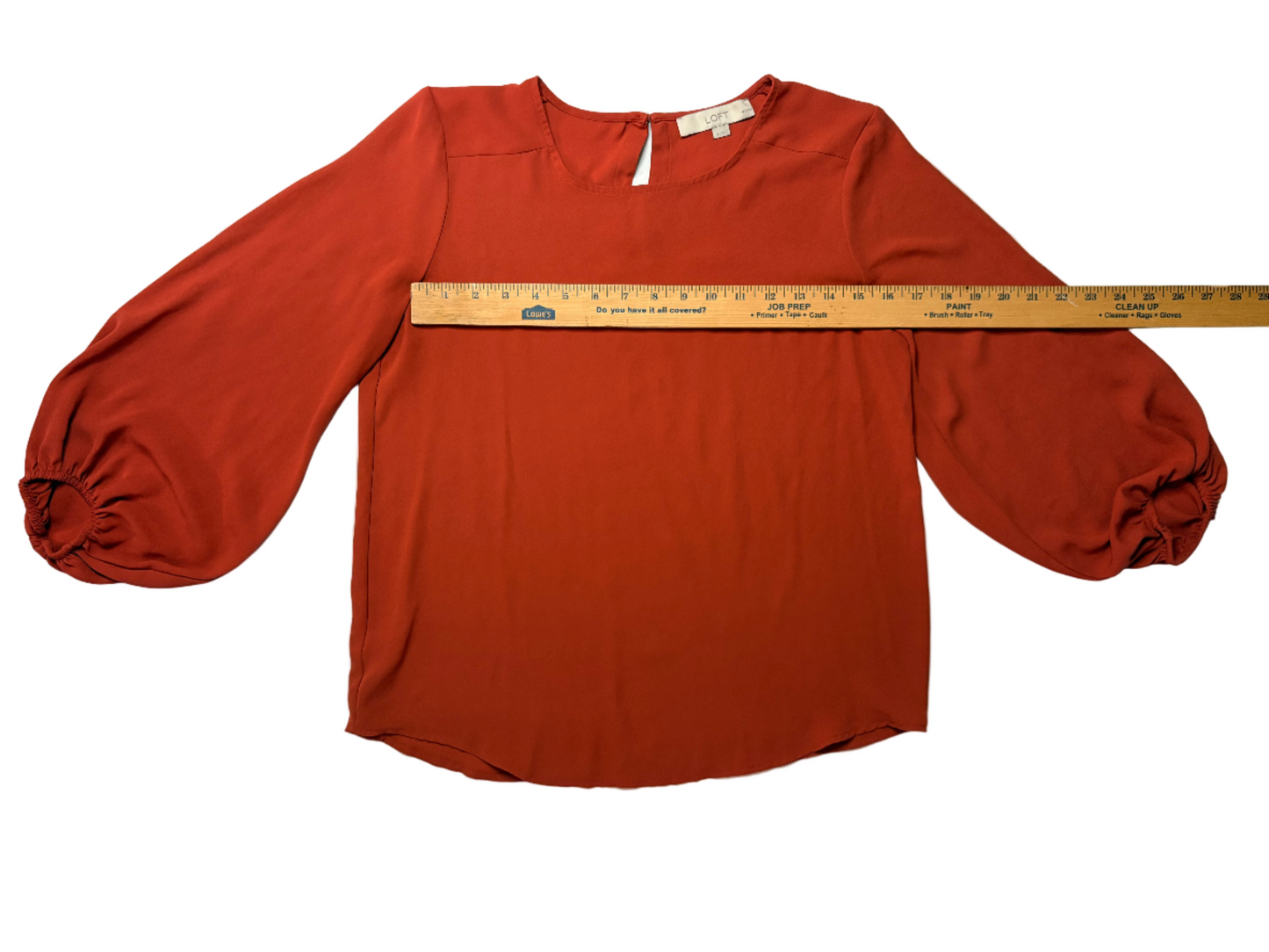 LOFT Puffy Sleeves Blouse Burnt Orange Size: S