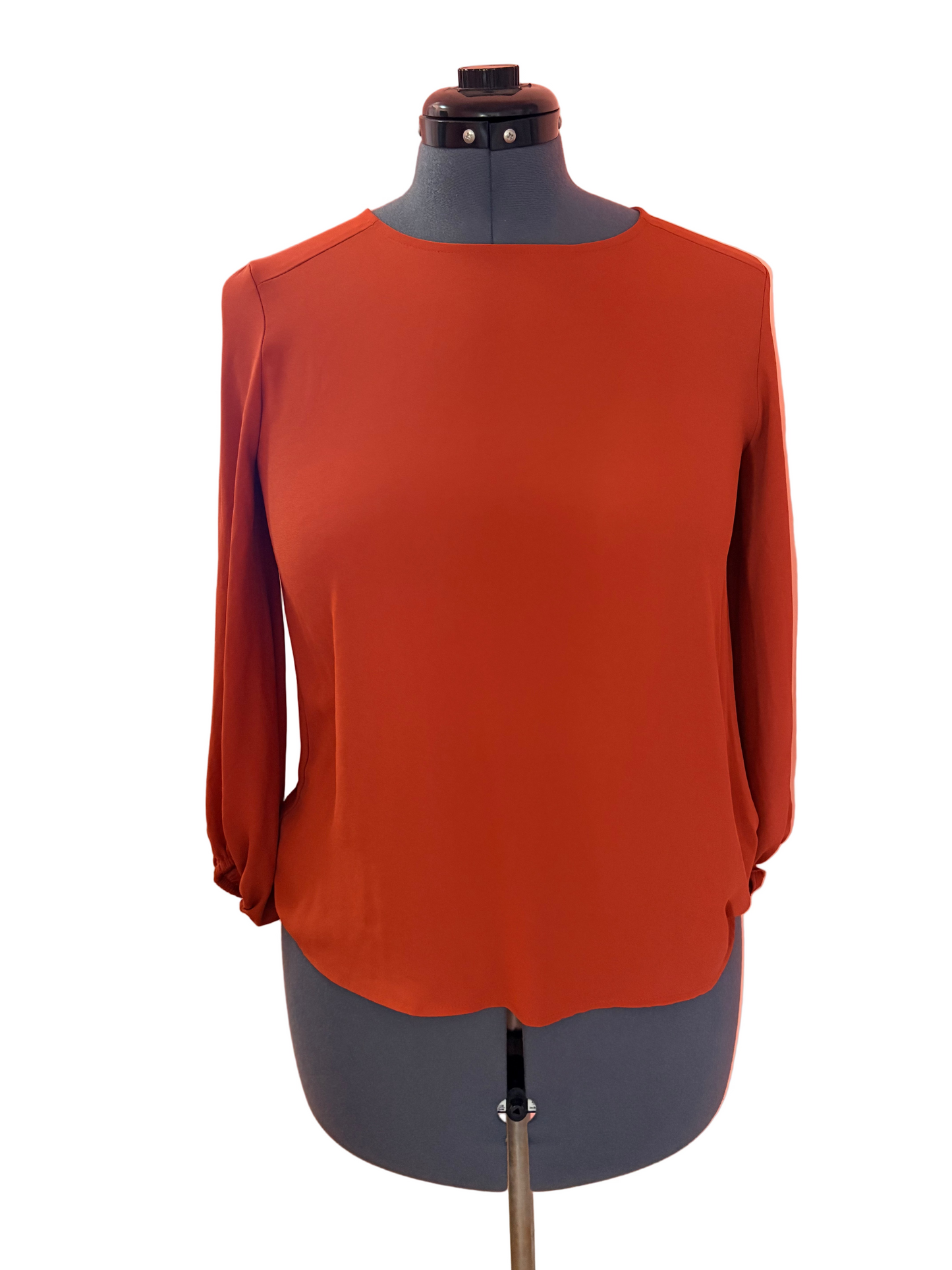 LOFT Puffy Sleeves Blouse Burnt Orange Size: S