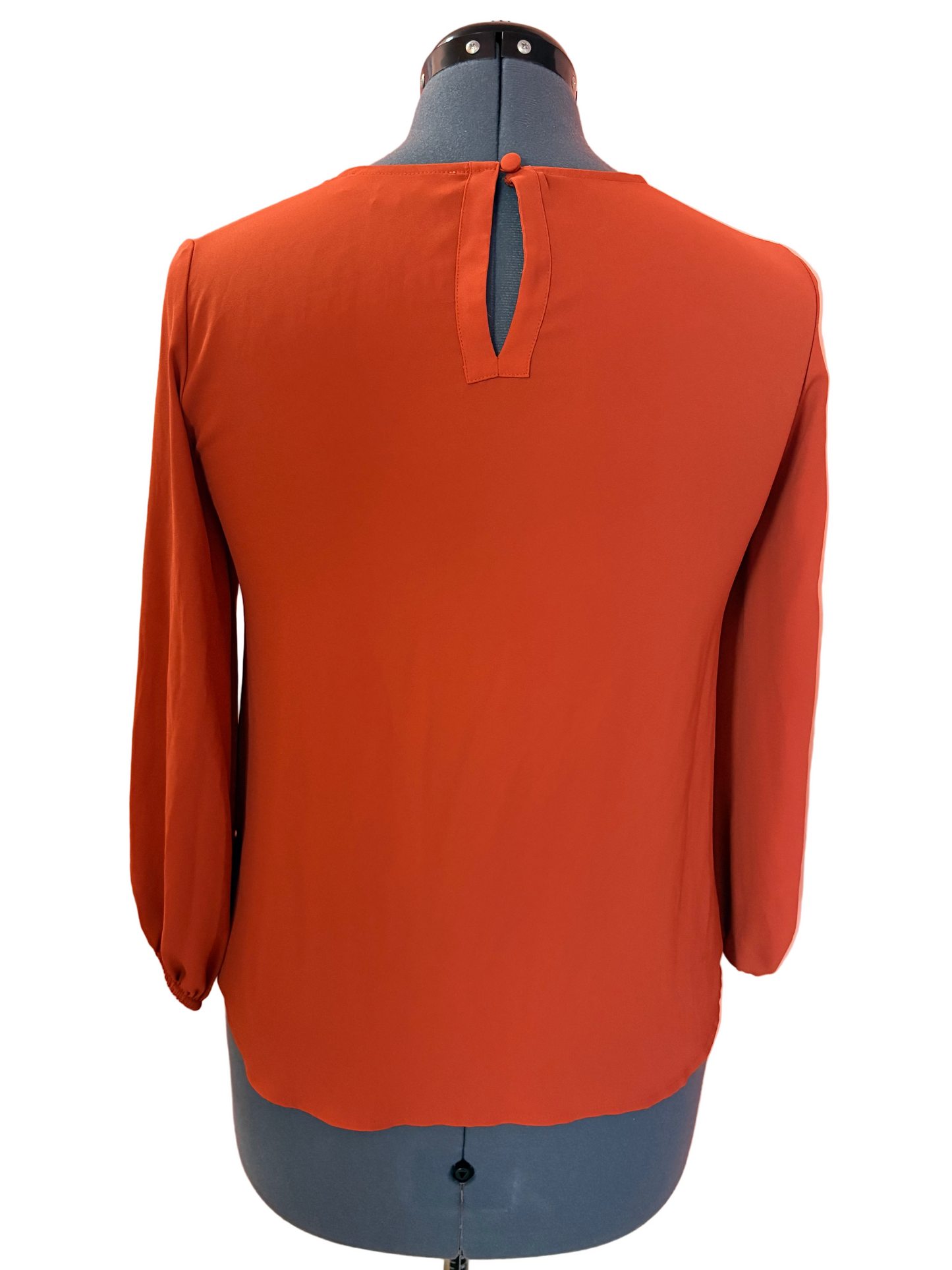 LOFT Puffy Sleeves Blouse Burnt Orange Size: S